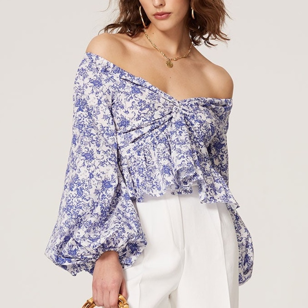 CAROLINE CONSTAS Long Sleeve Floral Blouse - Picture 6 of 7